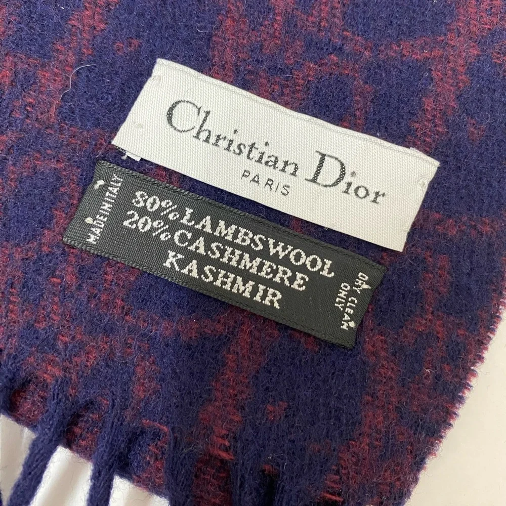 CHRISTIAN DIOR Lambswool Oblique Jacquard Scarf